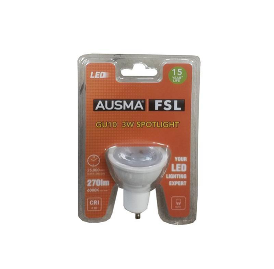 Picture of Aus LED GU10 3w spotlight C/W 6000K/1*100
