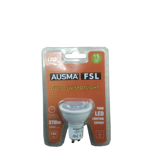 Picture of Aus LED GU10 3w 3000K W/W spotlight/1*100